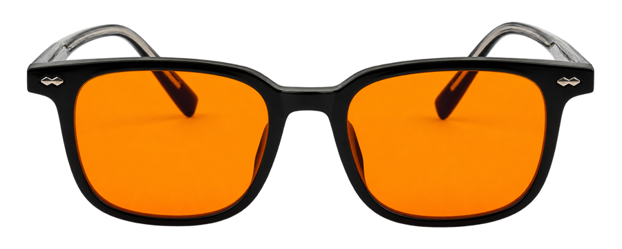 Black Frame — Orange Lens glasses