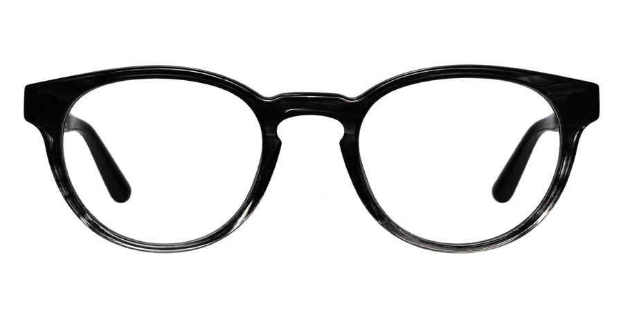Photograph of ordinary black eyeglasses